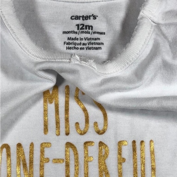 4/$20 Carter’s  White Onederful Onesie - Picture 4 of 4